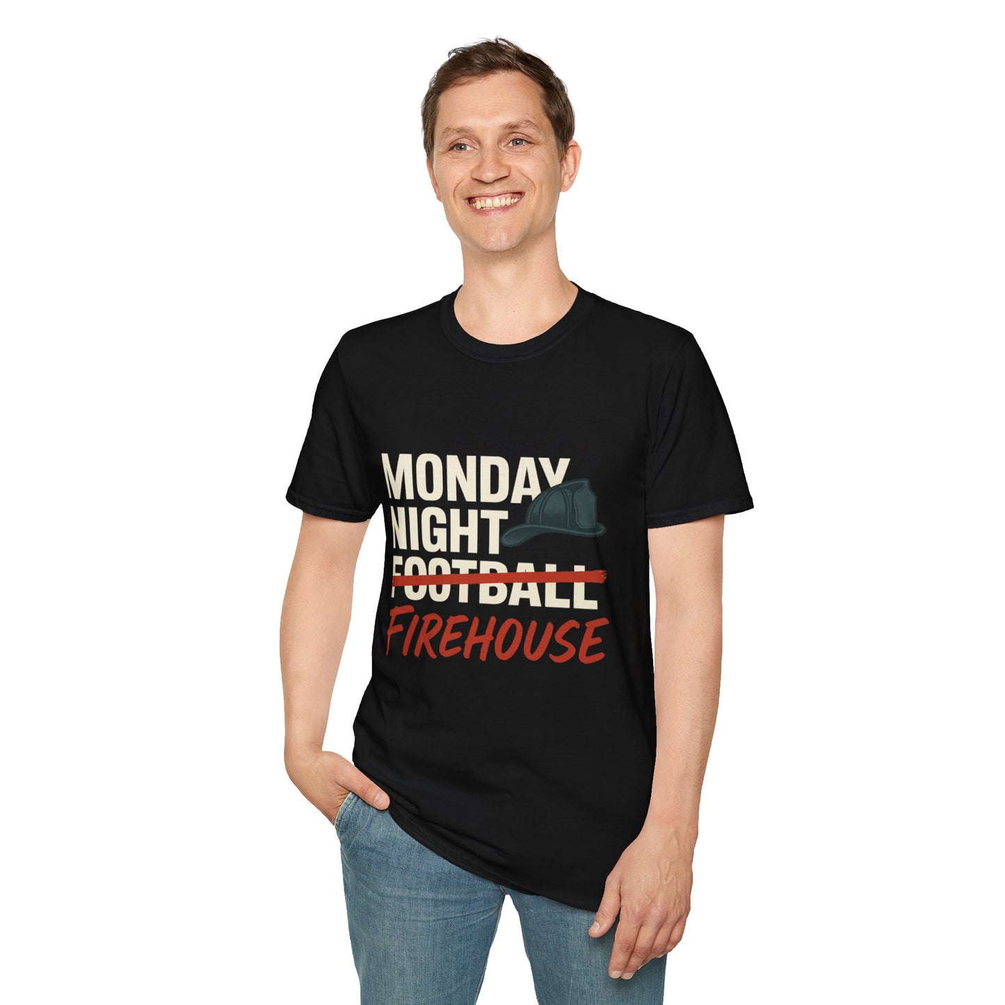 Monday Night Firehouse Tee – Funny Firefighter Shirt