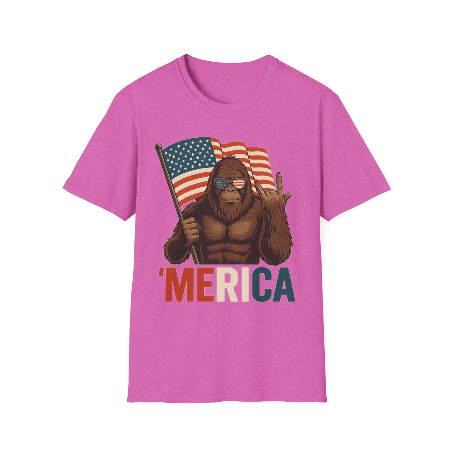 Bigfoot ‘MERICA Rock Tee – Patriotic Sasquatch Shirt