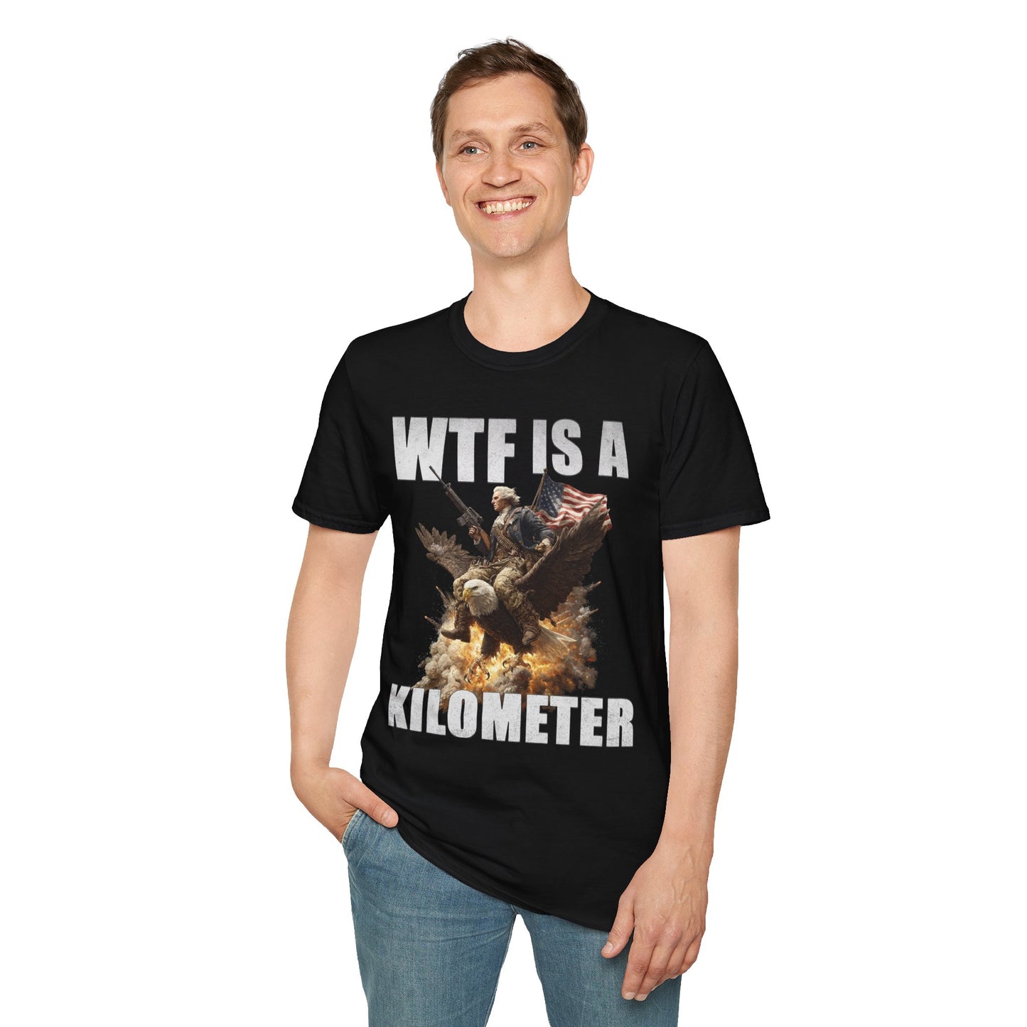 WTF is a Kilometer?! – George Washington Eagle Assault Tee