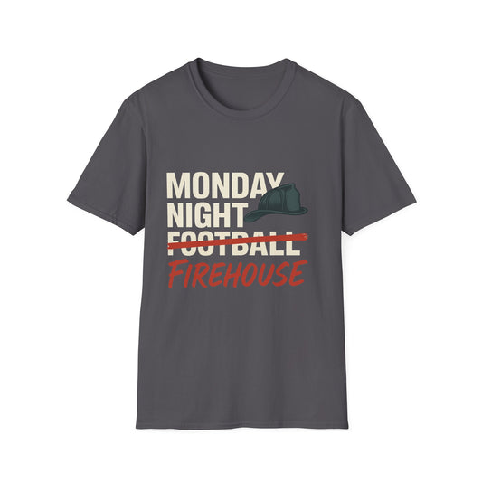 Monday Night Firehouse Tee – Funny Firefighter Shirt